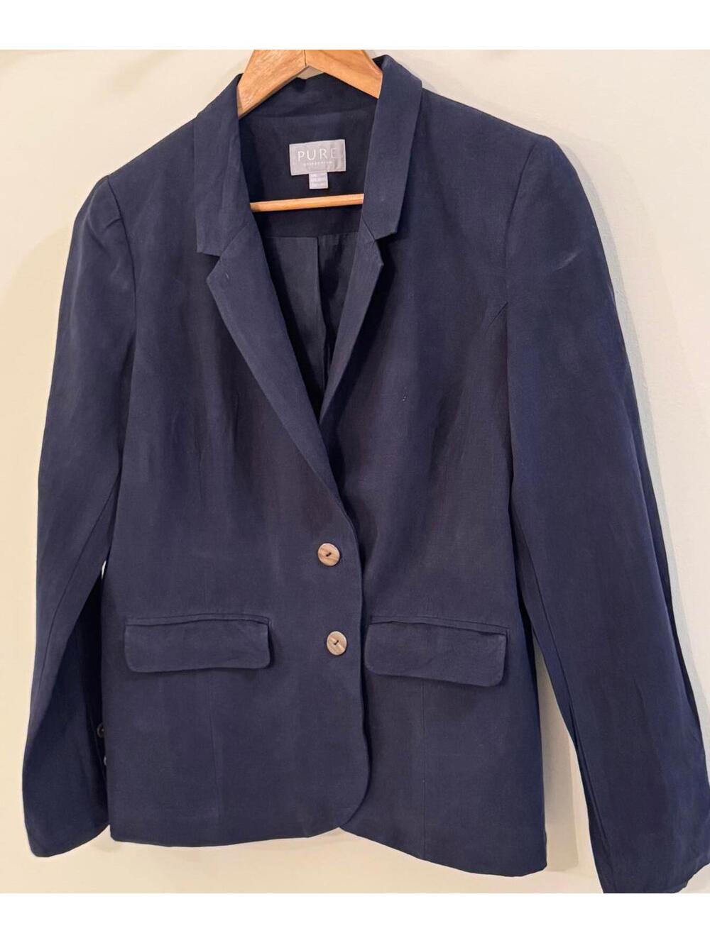 Pure Collection Women's Blazer - Classic Navy Suit Jacket